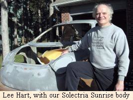 Lee Hart with our
        Solectria Sunrise body